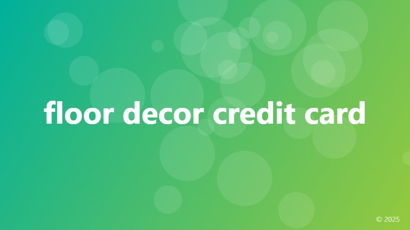 floor decor credit card