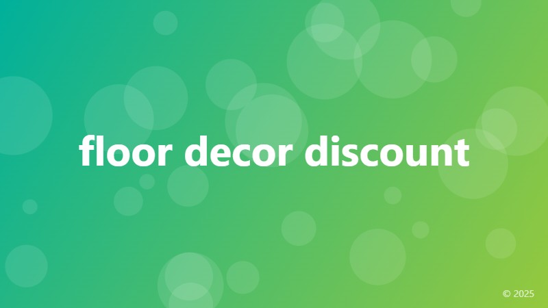 floor decor discount