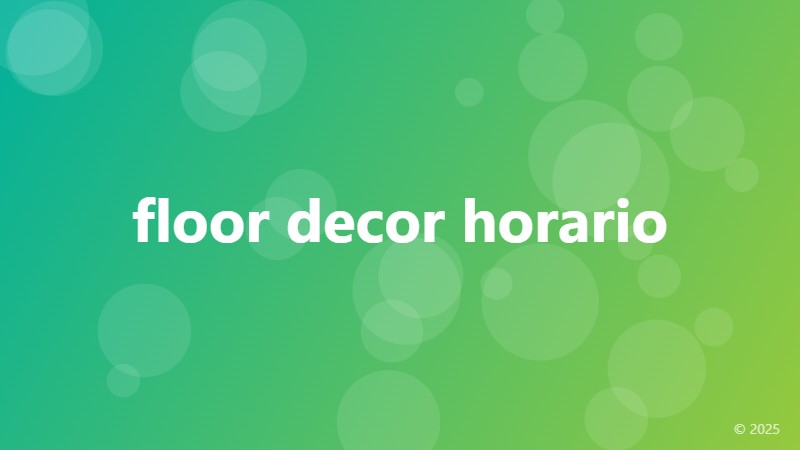 floor decor horario